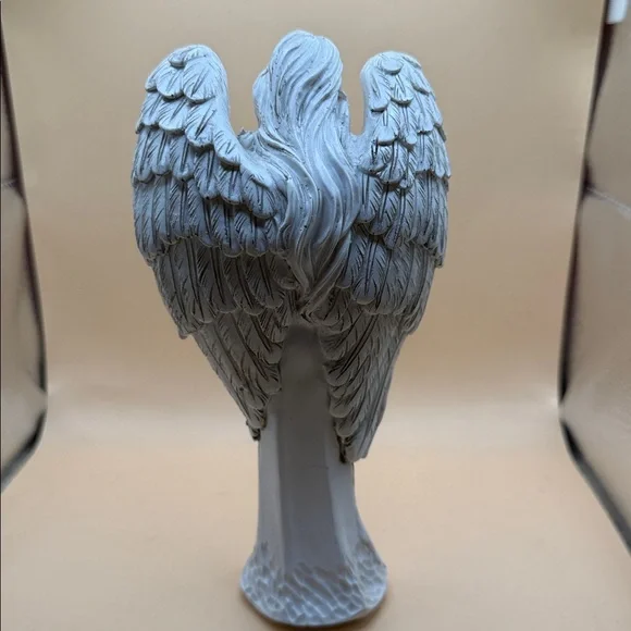 Elegant Gray Angel Sculpture - Picture 3 of 4